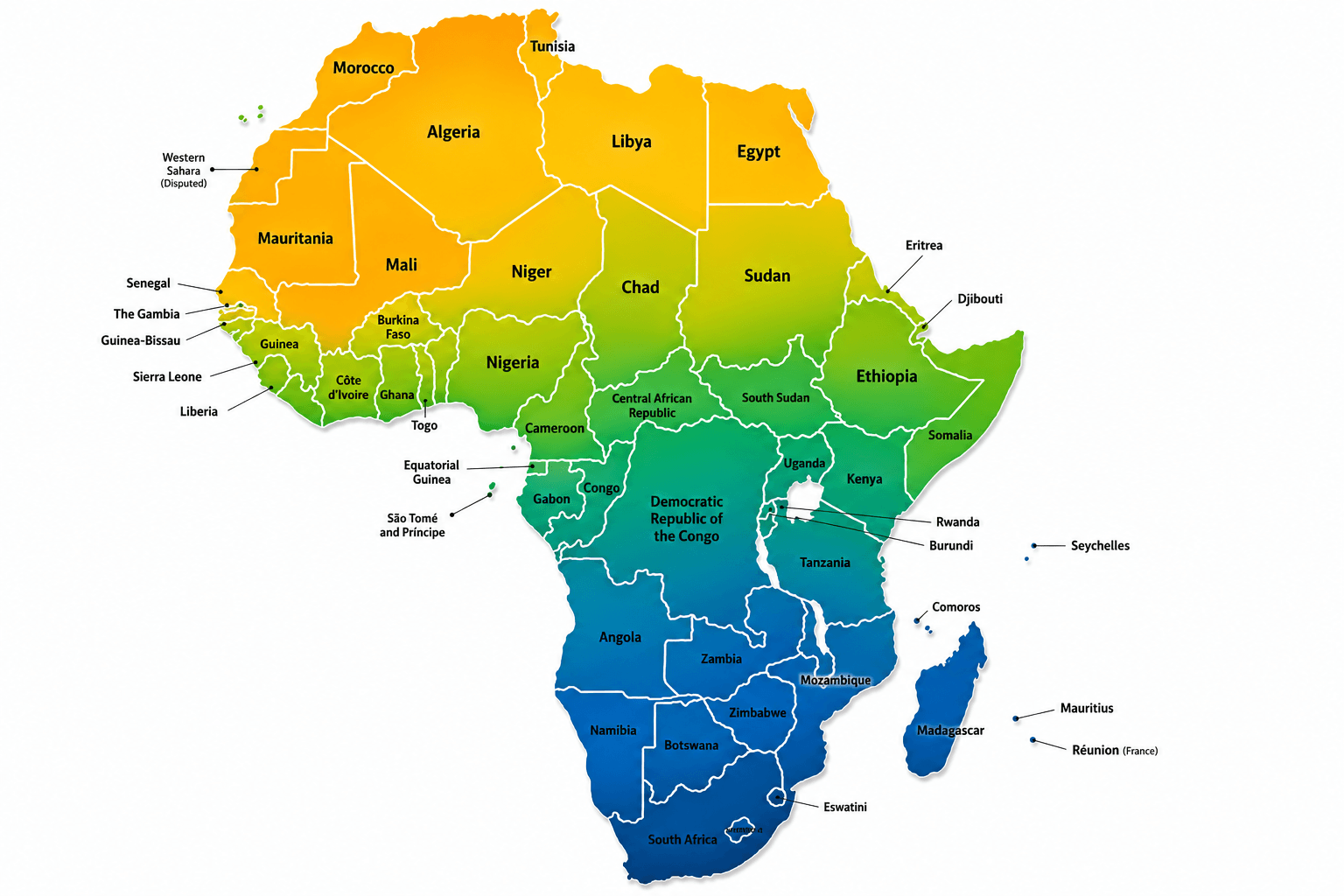 Africa Presence Map - Safer Power Group operations across Kenya, Tanzania, Burundi and Botswana